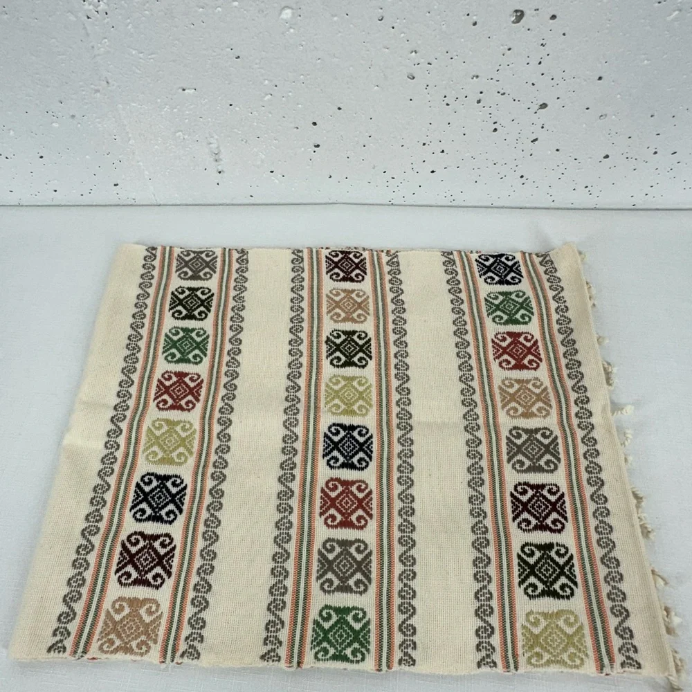Mexican Southwest Backstrap Loom Table Runner 74 x 14.2”